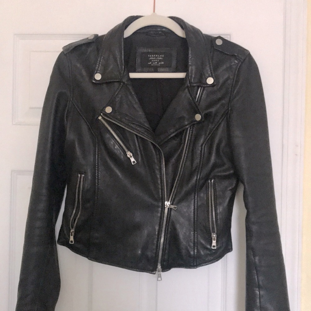 Genuine leather Zara motorcycle jacket